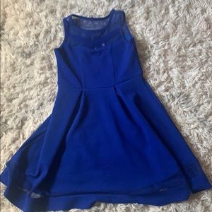 Beautiful Royal Blue Dress with Mesh Accents